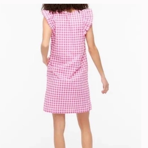 J. Crew Gingham flutter-sleeve mini dress size 14 NWT BG917 - Picture 3 of 4